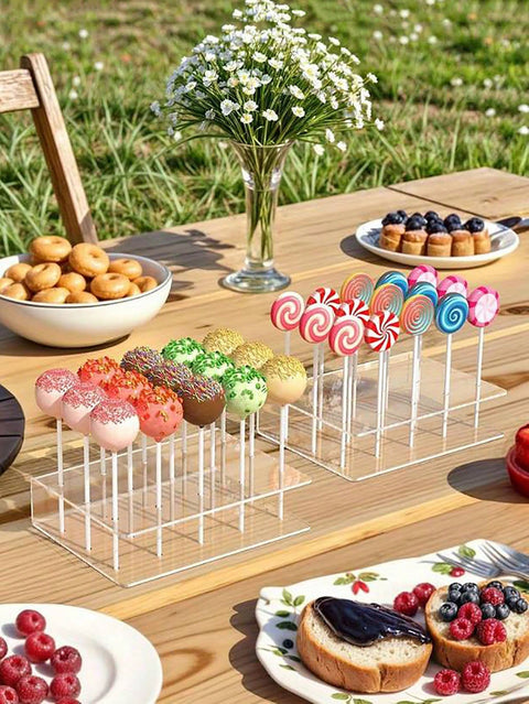 Cake pop stand on dessert table