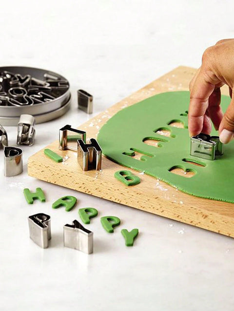 26pcs stainless steel alphabet letter cookie cutter set