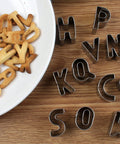 Alphabet cutter size reference