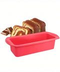 Silicone Rectangular Loaf Baking Tray red with marble cake