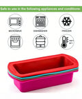 Silicone Rectangular Loaf Baking Tray microwave, oven, dishwasher and freezer safe Munchies Tools