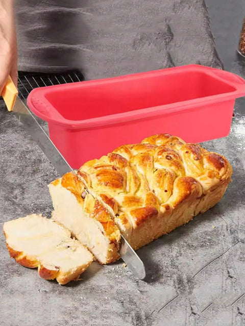 Silicone Rectangular Loaf Baking Tray with baked bread Munchies Tools