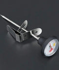 Milk frothing thermometer with clip