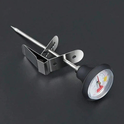 Milk frothing thermometer with clip