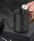 Coffee thermometer on pour-over kettle