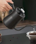 Pour-over coffee with thermometer