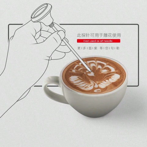 Latte art needle use