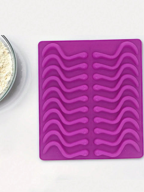 Gummy worm silicone mold