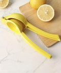 Yellow lemon squeezer on board