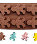 Gingerbread man chocolates from silicone mold