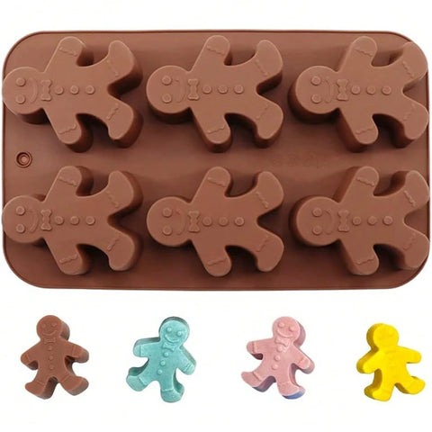 Gingerbread man chocolates from silicone mold