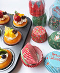 Christmas cupcakes in liners