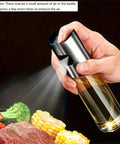 Fine mist oil spray over vegetables