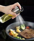 Spraying oil into a hot pan