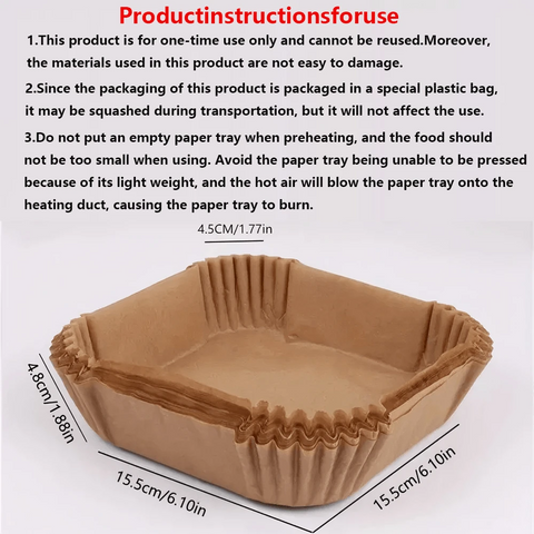 Air fryer liner instructions