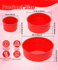 3-Piece Foldable Silicone Round Cake Mold Set size chart – 10cm, 16.3cm, 20cm x 6cm Munchies Tools