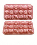 18-cavity flower silicone mold pink