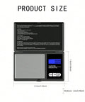 Pocket scale size 12.8 x 7.6 cm