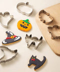 Halloween cutters and decorated cookies