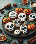 Skull and pumpkin cookies