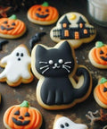 Cat and ghost cookies