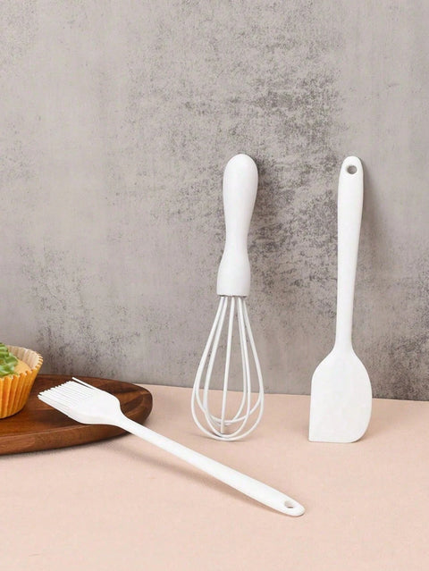 Silicone whisk, spatula and pastry brush set