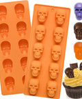Set of 2 Halloween skull silicone molds