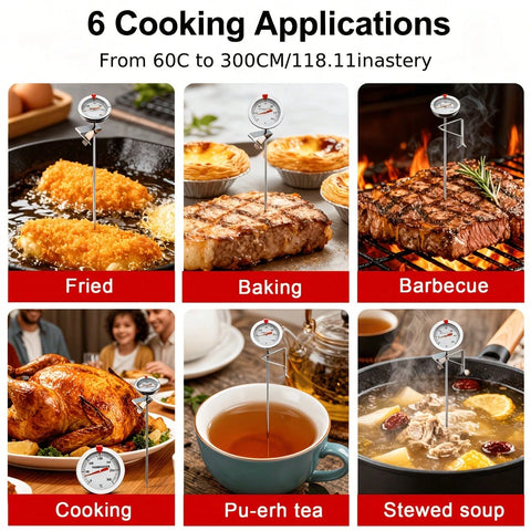 Deep fry thermometer cooking applications