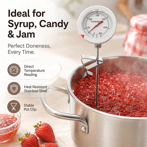 Candy thermometer for syrup and jam