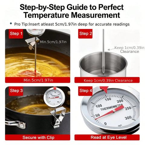 How to use the deep fry thermometer step by step