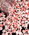 Small red bloody eyeball decorations, non-edible