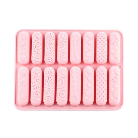 Pink 16-cavity bar mold top view
