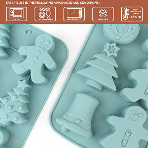 Christmas silicone molds close-up