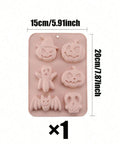 Pink 6-Cavity – Pumpkin, Ghost, Bat & Skull
