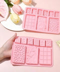 Chocolate bar mold in hand