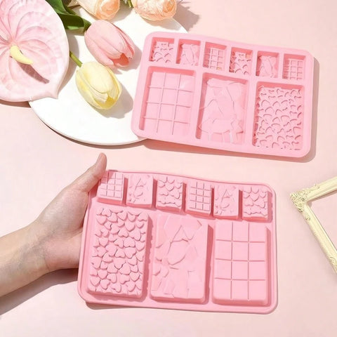 Chocolate bar mold in hand