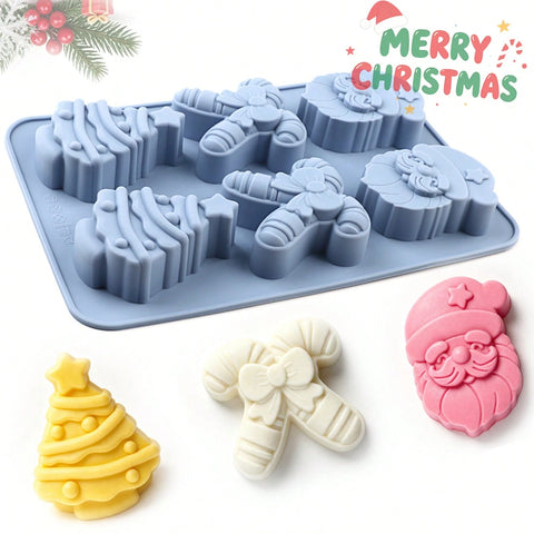 Christmas silicone cake mold Santa candy cane tree