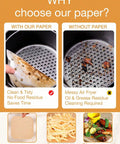 Clean air fryer basket with parchment