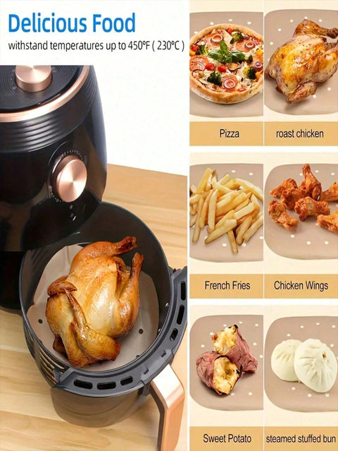 Air fryer foods on parchment