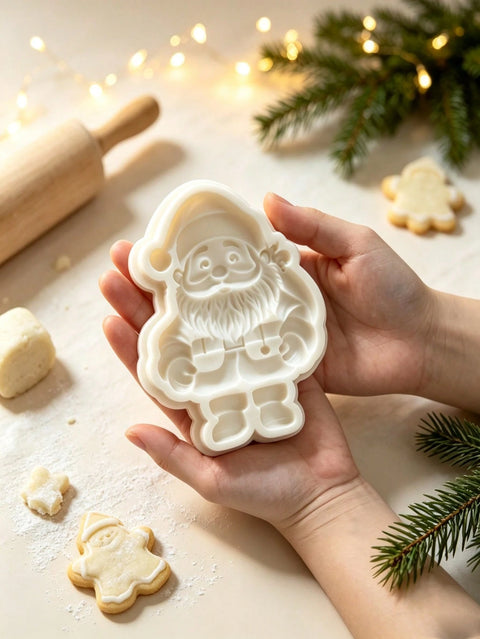 Santa mold in hands