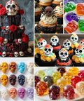 40 cavity mini skull silicone mold