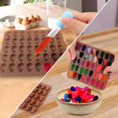 40 cavity mini skull silicone mold