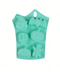 6-cavity Halloween silicone mold green