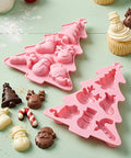 Pink Christmas molds with treats