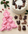 Christmas tree mold with chocolates
