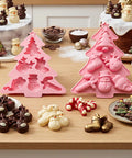 Christmas tree molds and chocolates