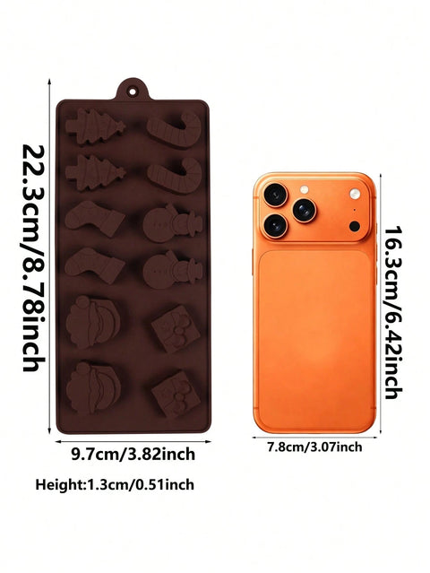 14-cavity Christmas mold size 22.3 x 9.7 cm