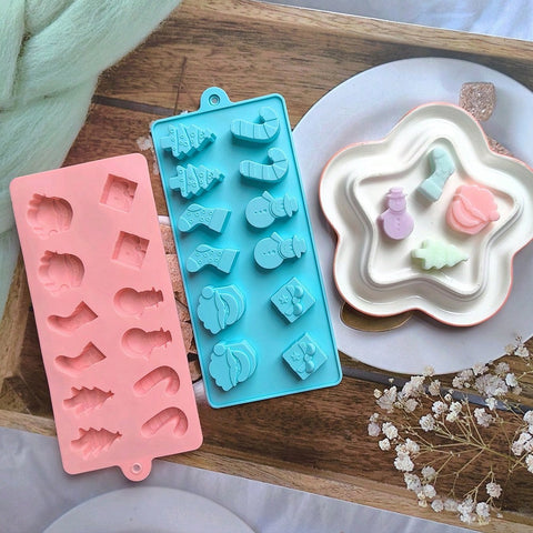 Blue Christmas mold with treats