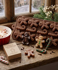 Gingerbread chocolate mold on a windowsill