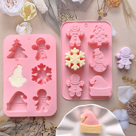 Pink Christmas silicone mold